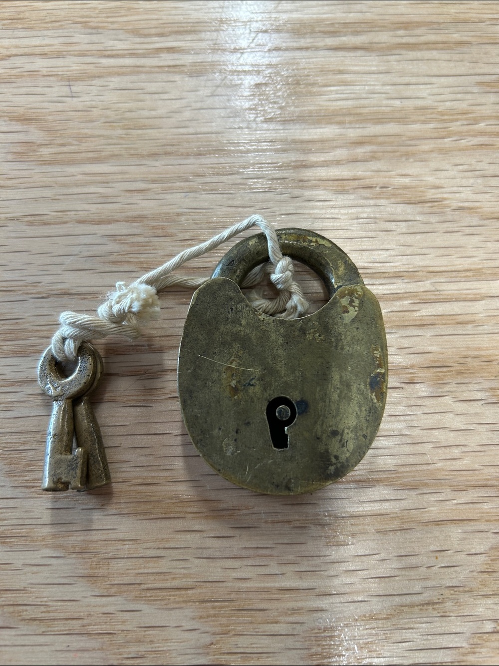 Vintage Brass Padlock with Keys